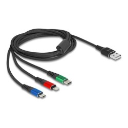 Delock - Elektrický kabel - USB (pouze napájení) (M) do USB-C (pouze napájení), Apple Lightning (pouze napájení), 4pinový