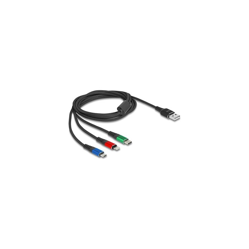 Delock - Elektrický kabel - USB (pouze napájení) (M) do USB-C (pouze napájení), Apple Lightning (pouze napájení), 4pinový