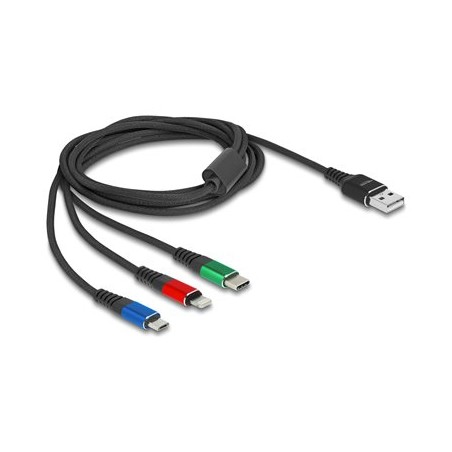 Delock - Elektrický kabel - USB (pouze napájení) (M) do USB-C (pouze napájení), Apple Lightning (pouze napájení), 4pinový