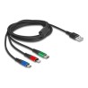 Delock - Elektrický kabel - USB (pouze napájení) (M) do USB-C (pouze napájení), Apple Lightning (pouze napájení), 4pinový