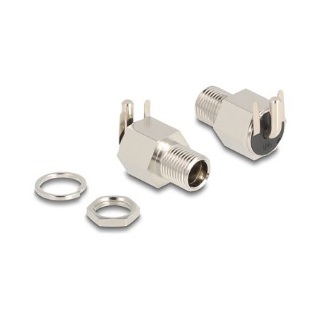 Delock - Konektor k napájení - DC jack 5,5 mm x 12 mm (ID: 2,1 mm) (F) prepážka - DC 20 V - 10 A 90179