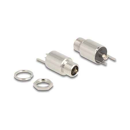 Delock - Konektor k napájení - DC jack 5,5 mm x 12 mm (ID: 2,5 mm) (F) prepážka - DC 20 V - 10 A 90176