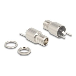 Delock - Konektor k napájení - DC jack 5,5 mm x 12 mm (ID: 2,5 mm) (F) prepážka - DC 20 V - 9 A 90171