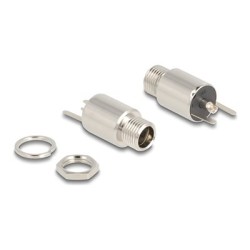 Delock - Konektor k napájení - DC jack 5,5 mm x 12 mm (ID: 2,1 mm) (F) prepážka - DC 20 V - 10 A 90174