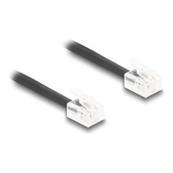 Delock - Telefonní kabel - RJ-11 (M) do RJ-11 (M) - 1 m - svinutý - cerná