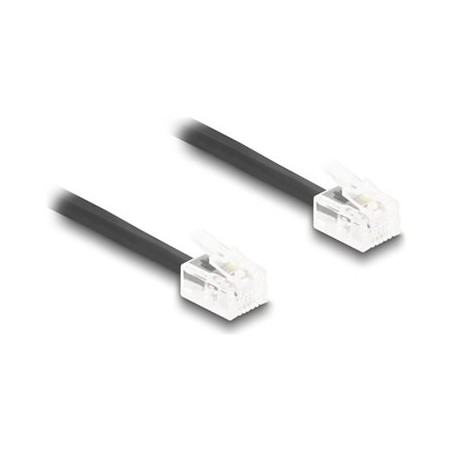 Delock - Telefonní kabel - RJ-11 (M) do RJ-11 (M) - 1 m - svinutý - cerná