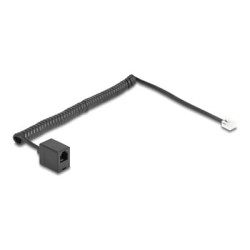 Delock - Telefonní kabel - RJ-11 (F) do RJ-11 (M) - 2 m - svinutý - cerná