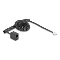 Delock - Telefonní kabel - RJ-11 (F) do RJ-11 (M) - 3 m - svinutý - cerná