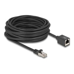 Delock - Sítový prodlužovací kabel - RJ-45 (M) do RJ-45 (F) - 10 m - 6 mm - S/FTP - CAT 6a - neobsahuje halogen, provedení bez