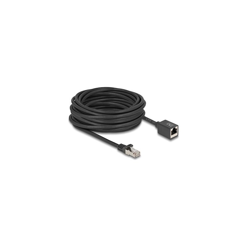 Delock - Sítový prodlužovací kabel - RJ-45 (M) do RJ-45 (F) - 10 m - 6 mm - S/FTP - CAT 6a - neobsahuje halogen, provedení bez