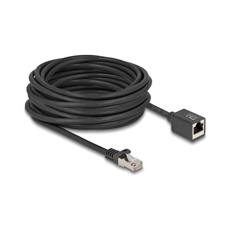 Delock - Sítový prodlužovací kabel - RJ-45 (M) do RJ-45 (F) - 10 m - 6 mm - S/FTP - CAT 6a - neobsahuje halogen, provedení bez