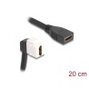 Delock - HDMI kabel - HDMI se zdírkami (female) do HDMI se zdírkami (female) úhlový, klícový kámen - 20 cm - cerná / bílá