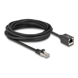 Delock - Sítový prodlužovací kabel - RJ-45 (M) do RJ-45 (F) - 5 m - 6 mm - S/FTP - CAT 6a - neobsahuje halogen, provedení bez