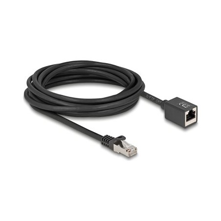 Delock - Sítový prodlužovací kabel - RJ-45 (M) do RJ-45 (F) - 5 m - 6 mm - S/FTP - CAT 6a - neobsahuje halogen, provedení bez