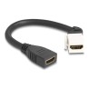 Delock - HDMI kabel - HDMI se zdírkami (female) úhel, klícový do HDMI se zdírkami (female) - 20 cm - cerná / bílá - podpora