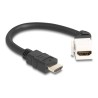 Delock - HDMI kabel - HDMI se zdírkami (female) úhel, klícový do HDMI s piny (male) - 20 cm - cerná / bílá - podpora 8K60Hz