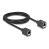 Delock - Sítový kabel - RJ-45 (F) do RJ-45 (F) - 2 m - 6 mm - S/FTP - CAT 6a - neobsahuje halogen - cerná
