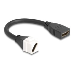 Delock - HDMI kabel - HDMI se zdírkami (female) do HDMI se zdírkami (female) keystone - 20 cm - cerná - podpora 8K60Hz (7680 x