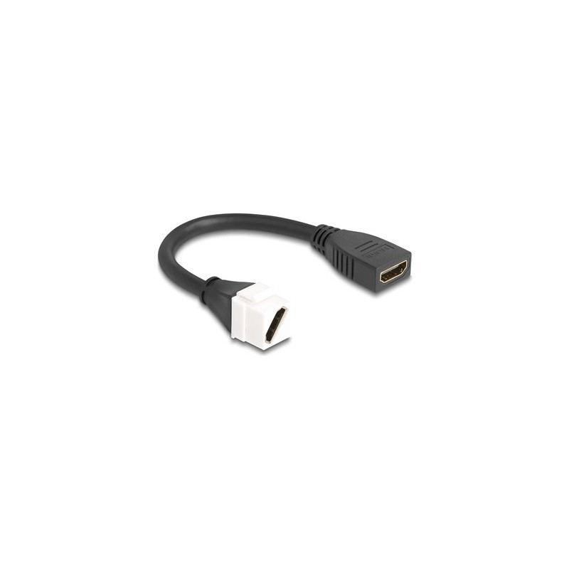 Delock - HDMI kabel - HDMI se zdírkami (female) do HDMI se zdírkami (female) keystone - 20 cm - cerná - podpora 8K60Hz (7680 x