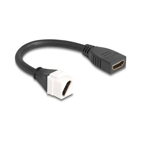 Delock - HDMI kabel - HDMI se zdírkami (female) do HDMI se zdírkami (female) keystone - 20 cm - cerná - podpora 8K60Hz (7680 x