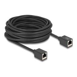 Delock - Sítový kabel - RJ-45 (F) do RJ-45 (F) - 10 m - 6 mm - S/FTP - CAT 6a - neobsahuje halogen - cerná
