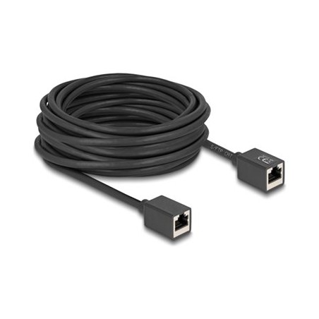 Delock - Sítový kabel - RJ-45 (F) do RJ-45 (F) - 10 m - 6 mm - S/FTP - CAT 6a - neobsahuje halogen - cerná