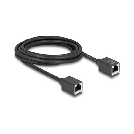 Delock - Sítový kabel - RJ-45 (F) do RJ-45 (F) - 3 m - 6 mm - S/FTP - CAT 6a - neobsahuje halogen - cerná