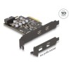 Delock - USB adaptér - PCIe 3.0 x4 nízký profil - USB-C x 1 + USB x 1 + USB 3.0 (interní) x 1