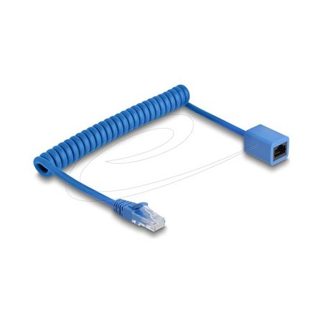 Delock - Sítový prodlužovací kabel - RJ-45 (M) do RJ-45 (F) - 75 cm - 5.5 mm - UTP - CAT 6 - svinutý, provedení bez hrbolku