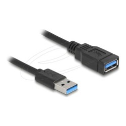 Delock - Prodlužovací šnura USB - USB typ A (M) do USB typ A (F) - 60 cm - svinutý, up to 5 Gbps data transfer rate - cerná