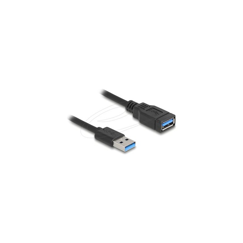 Delock - Prodlužovací šnura USB - USB typ A (M) do USB typ A (F) - 60 cm - svinutý, up to 5 Gbps data transfer rate - cerná