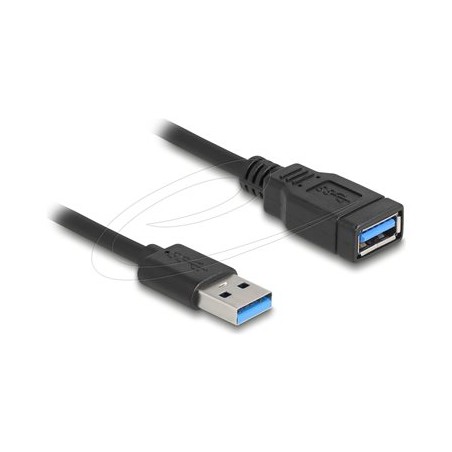 Delock - Prodlužovací šnura USB - USB typ A (M) do USB typ A (F) - 60 cm - svinutý, up to 5 Gbps data transfer rate - cerná