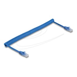 Delock - Sítový kabel - RJ-45 (M) do RJ-45 (M) - 3.3 m - 5.5 mm - UTP - CAT 6 - svinutý, provedení bez hrbolku - modrá