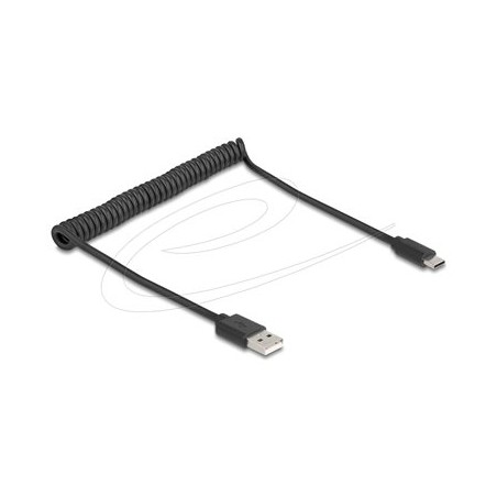 Delock - USB kabel - USB (M) do USB-C (M) - USB 2.0 - 2 A - 75 cm - svinutý - cerná