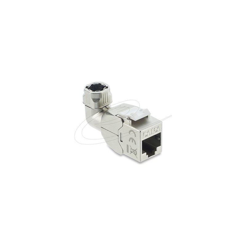 Delock - Modul - bez nástroju, 90° úhlový, pro prumer kabelu od 6,0 do 8,5 mm - CAT 6a - stínený - RJ-45, LSA