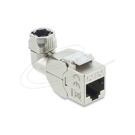 Delock - Modul - bez nástroju, 90° úhlový, pro prumer kabelu od 6,0 do 8,5 mm - CAT 6a - stínený - RJ-45, LSA