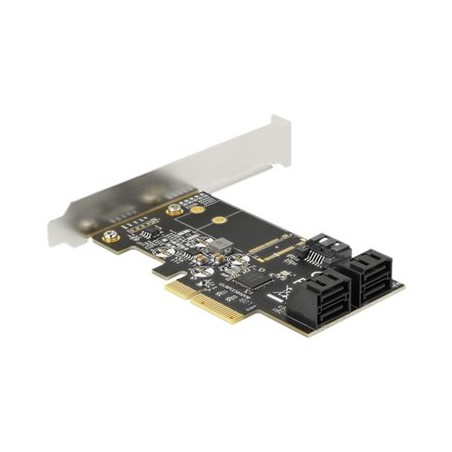 Delock PCI Express Card x4 5 x internal SATA 6 Gb/s - Řadič úložiště - SATA 6Gb/s - nízký profil - PCIe 3.0 x4