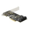 Delock PCI Express Card x4 5 x internal SATA 6 Gb/s - Řadič úložiště - SATA 6Gb/s - nízký profil - PCIe 3.0 x4