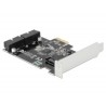 Delock PCI Express Card to 2 x internal USB 3.0 Pin Header - USB adaptér - PCIe 2.0 - USB 3.0 (interní) x 2