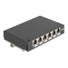 Delock - Propojovací panel - mini - montáž na kolejnici DIN, montáž na stenu, desktop - CAT 6a - stínený - RJ-45 X 6 - cerná