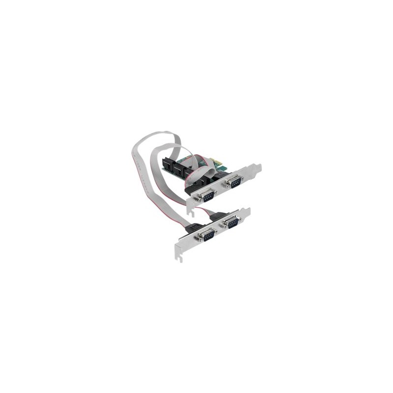 Delock - Sériový adaptér - PCIe 1.1 nízký profil - RS-232 x 4 - zelená