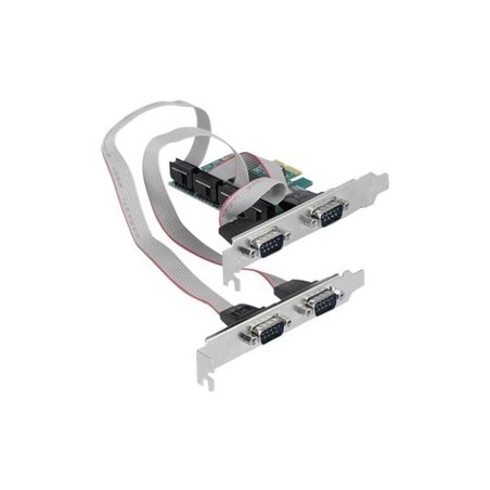 Delock - Sériový adaptér - PCIe 1.1 nízký profil - RS-232 x 4 - zelená