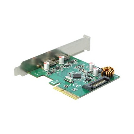 Delock PCI Express x4 Card to 2 x external SuperSpeed USB 10 Gbps (USB 3.1 Gen 2) USB Type-C female - USB adaptér - PCIe 3.0 x4