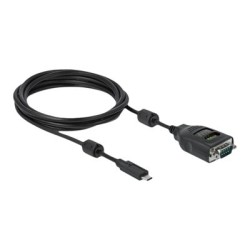 Delock - Sériový adaptér - USB-C - RS-232 x 1 - černá