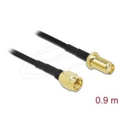 Delock - Kabel antény - SMA zástrčka do SMA zásuvka - 90 cm - koaxiál - černá
