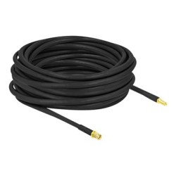 Delock - Prodlužovací šňůra pro anténu - RP-SMA zástrčka do RP-SMA se zdířkami (female) - 10 m - koaxiál - černá 90446
