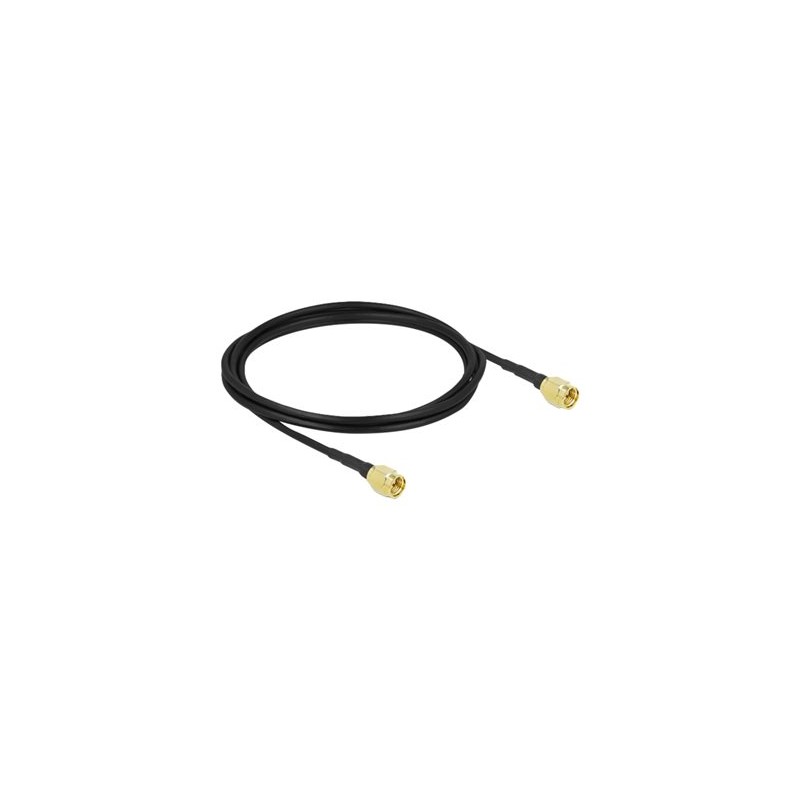 Delock - Kabel antény - SMA zástrčka do SMA zástrčka - 2 m - koaxiál - černá