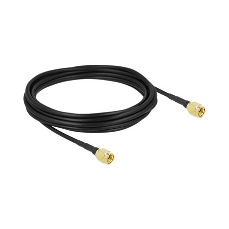 Delock - Kabel antény - SMA zástrčka do SMA zástrčka - 5 m - koaxiál - černá