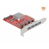 Delock PCI Express x4 Card to 4 x external SuperSpeed USB 10 Gbps (USB 3.2 Gen 2) USB Type-A female - USB adaptér - PCIe 3.0 x4