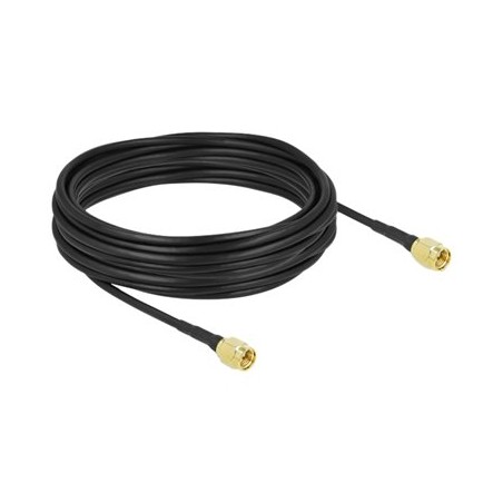 Delock - Kabel antény - SMA zástrčka do SMA zástrčka - 10 m - koaxiál - černá